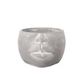 Urban Trends Collection Cement Half Mans Head Flower Pot Washed Concrete Gray 41545